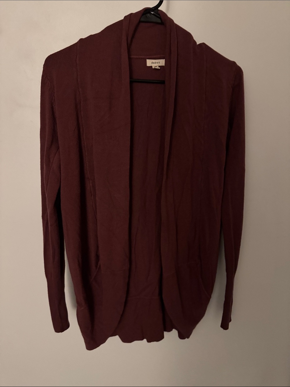 Open-Front Women's Cocoon Cardigan Sweater - Burgundy